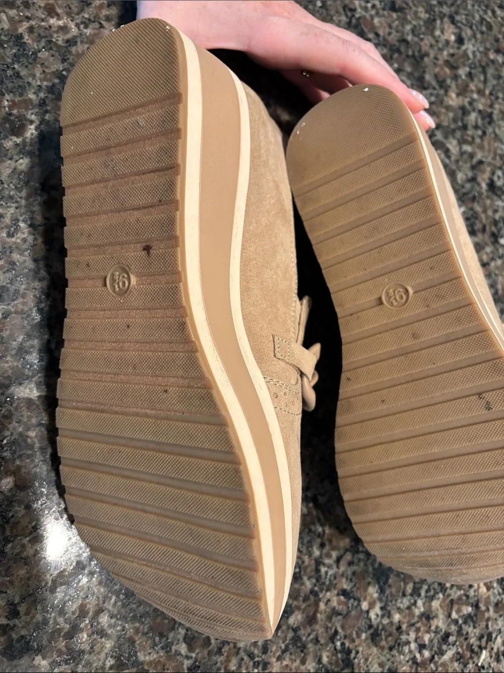 Women’s Slip-On Suede Loafers with Chain Detail — Light Beige